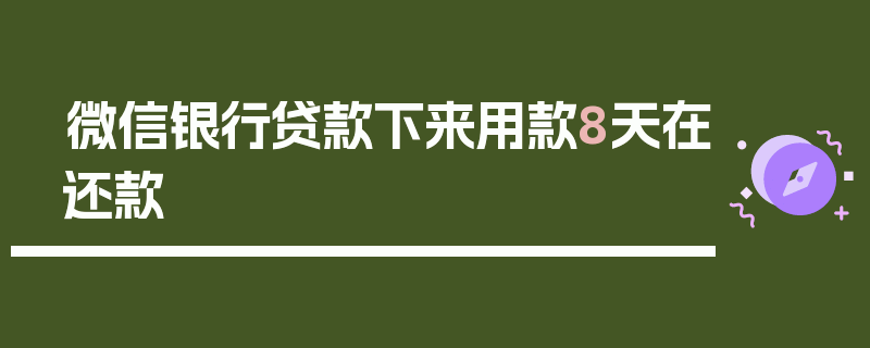 微信银行贷款下来用款8天在还款