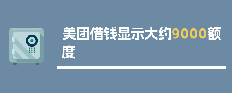 美团借钱显示大约9000额度