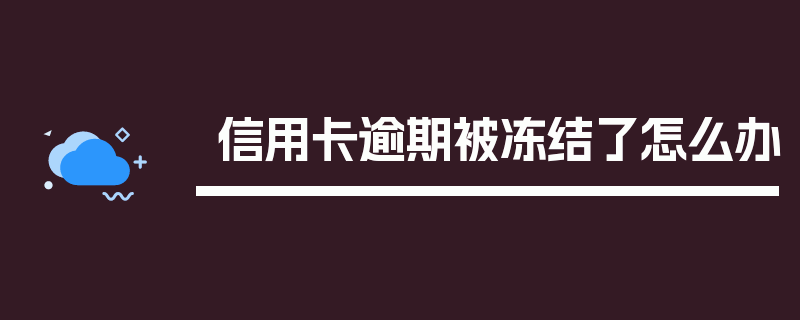 信用卡逾期被冻结了怎么办