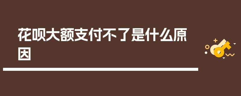 花呗大额支付不了是什么原因