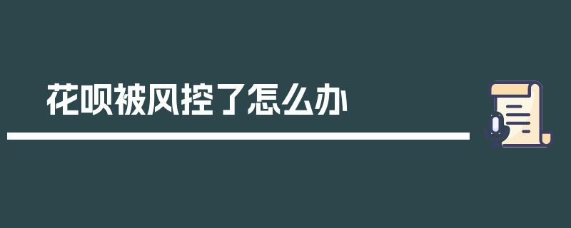 花呗被风控了怎么办