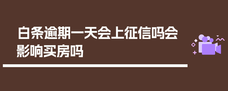 白条逾期一天会上征信吗会影响买房吗