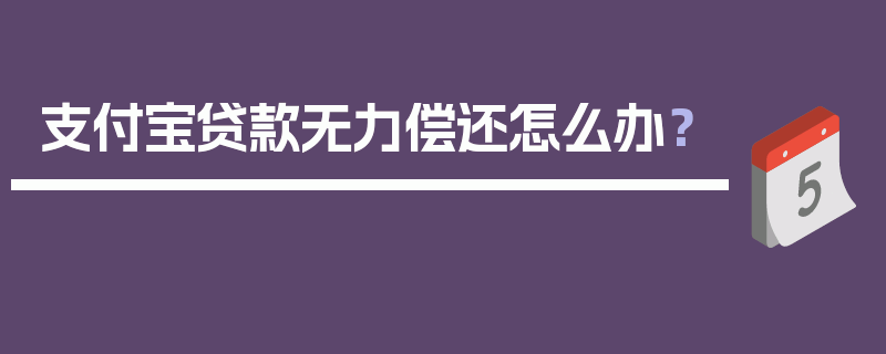 支付宝贷款无力偿还怎么办？