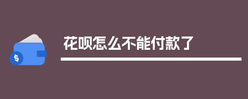 花呗怎么不能付款了