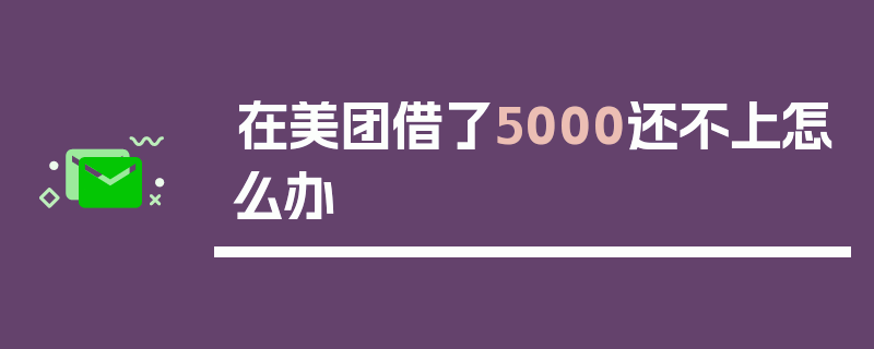 在美团借了5000还不上怎么办