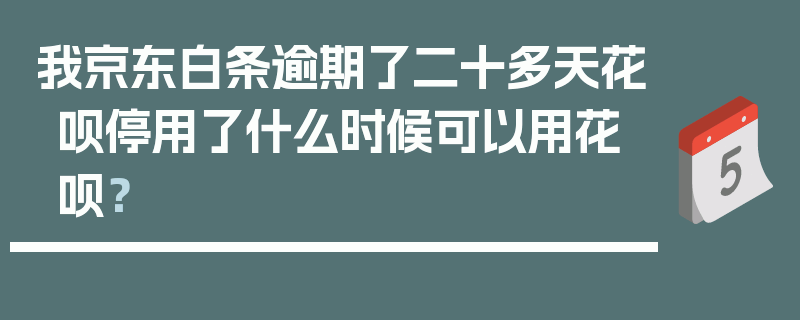 我京东白条逾期了二十多天花呗停用了什么时候可以用花呗？