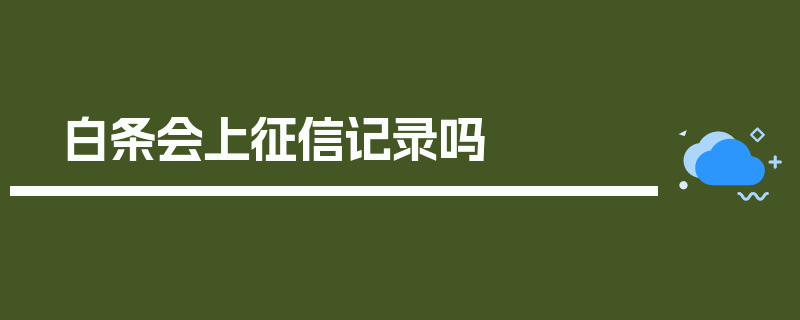 白条会上征信记录吗