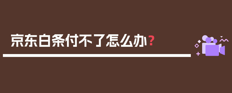 京东白条付不了怎么办？