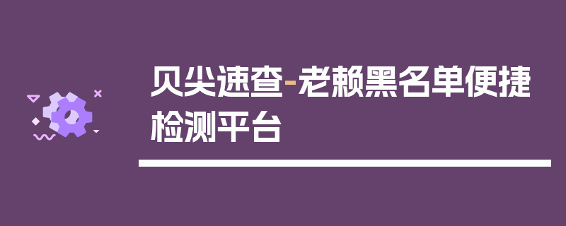 贝尖速查-老赖黑名单便捷检测平台