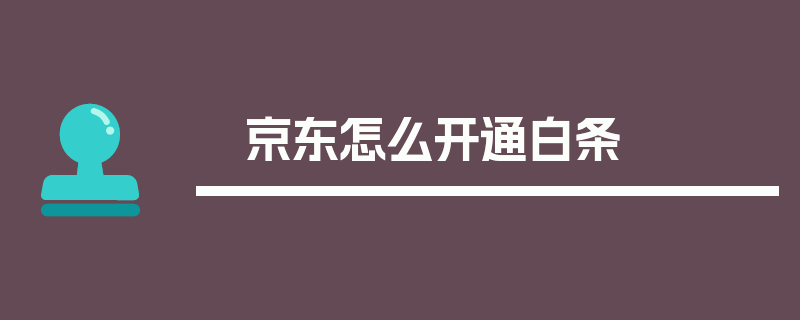 京东怎么开通白条